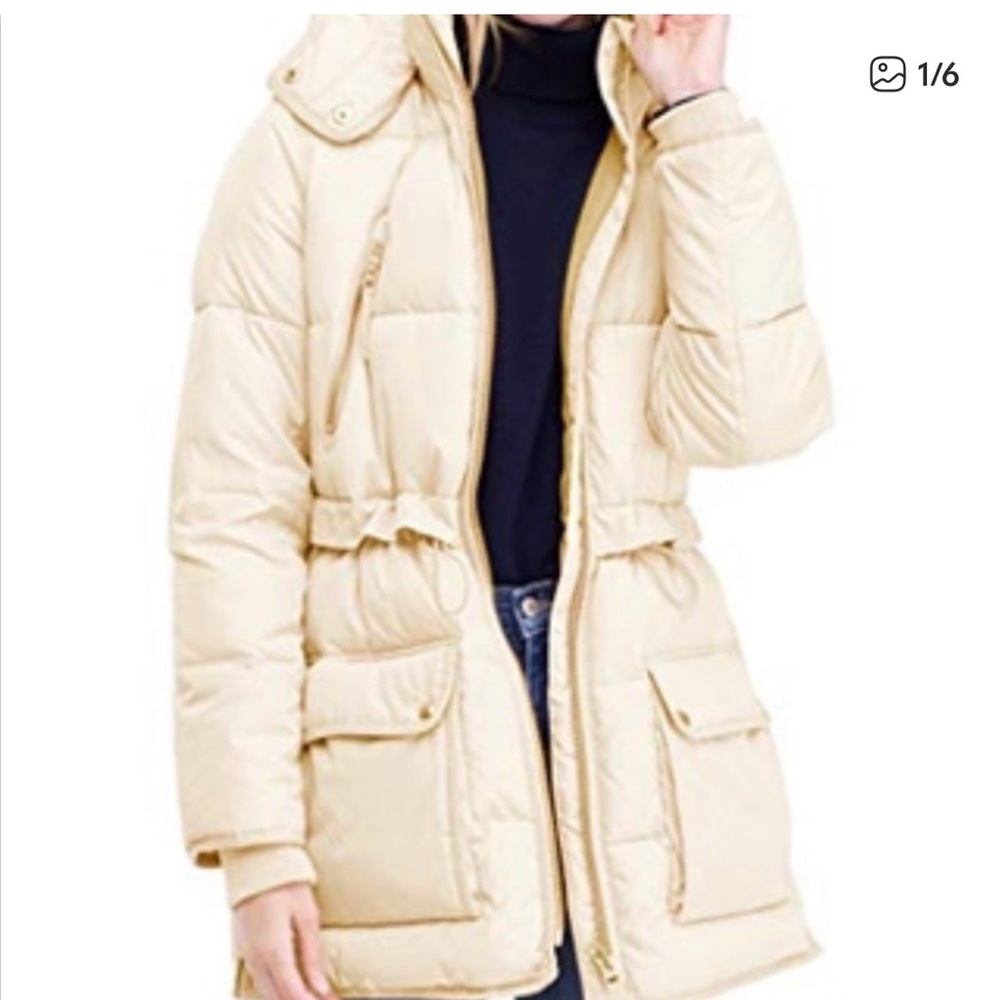 J. Crew Chateau Primaloft Jacket in Cream